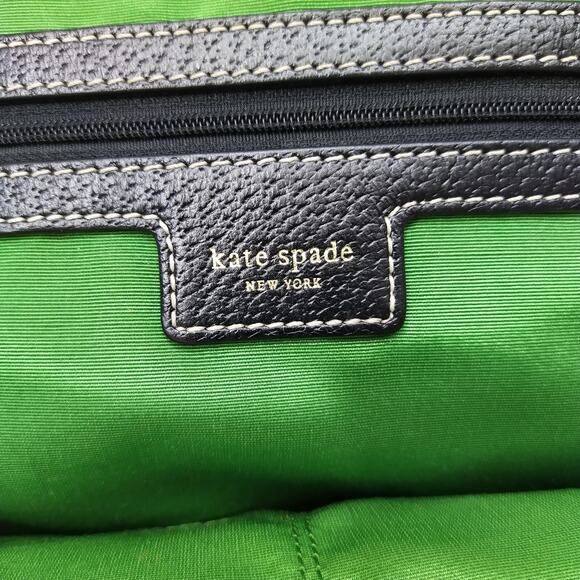 Kate Spade New York Black Leather Double Handles Zipper Satchel Shoulder Bag - Picture 10 of 16